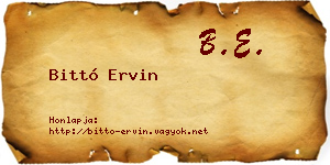 Bittó Ervin névjegykártya