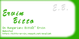 ervin bitto business card